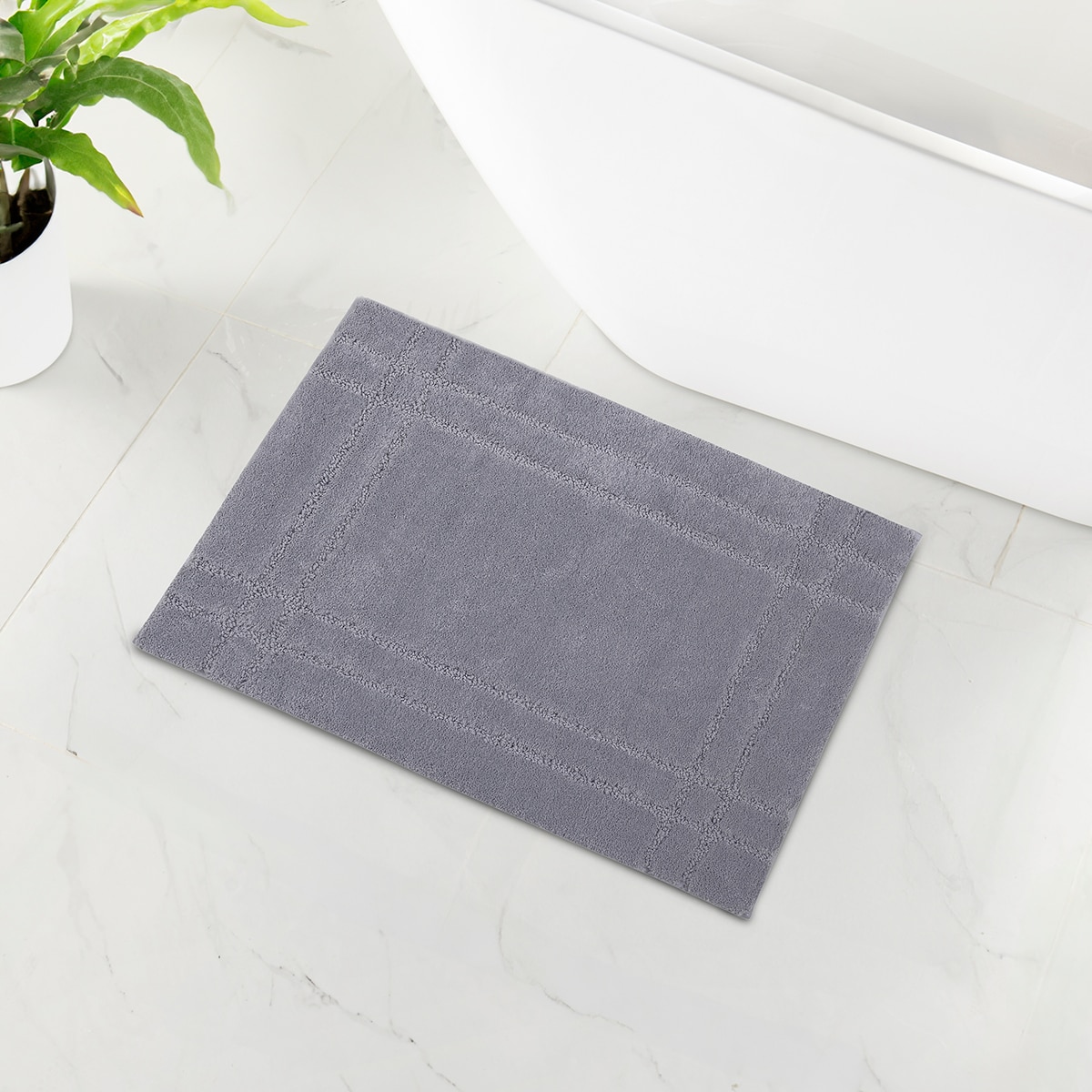 Welspun 멜란지 욕실 매트 2P - 실버그레이