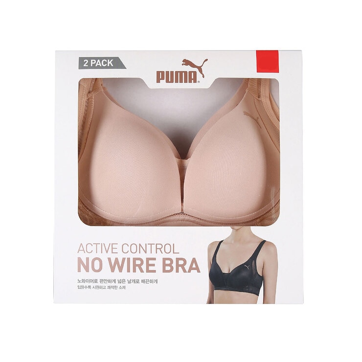 푸마 밴딩 메쉬로고 브라 2매