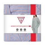 게스 여성 코튼 파자마 세트 - 블루 스트라이프, L