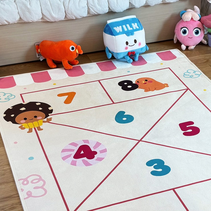 한일카페트x브레드이발소 키즈 러그 150x200cm - 사방치기