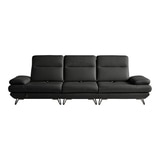 다우닝 모아나 스윙 전체 천연가죽 소파 4인 - 블랙