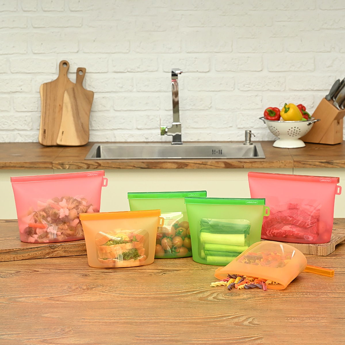 롤키친 실리콘 푸드백 6P 롤키친 실리콘 푸드백 6P