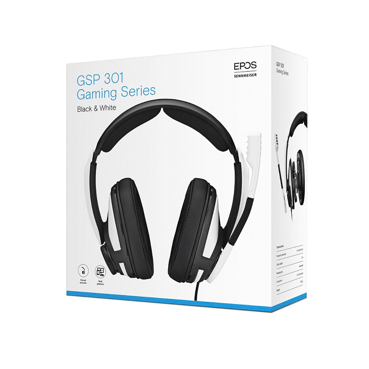 EPOS 젠하이저 게이밍 헤드셋 GSP 302 - 블랙&화이트