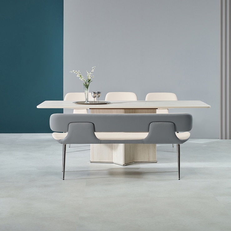 더리치 회전 6인 세라믹 식탁세트 2000 (벤치형)