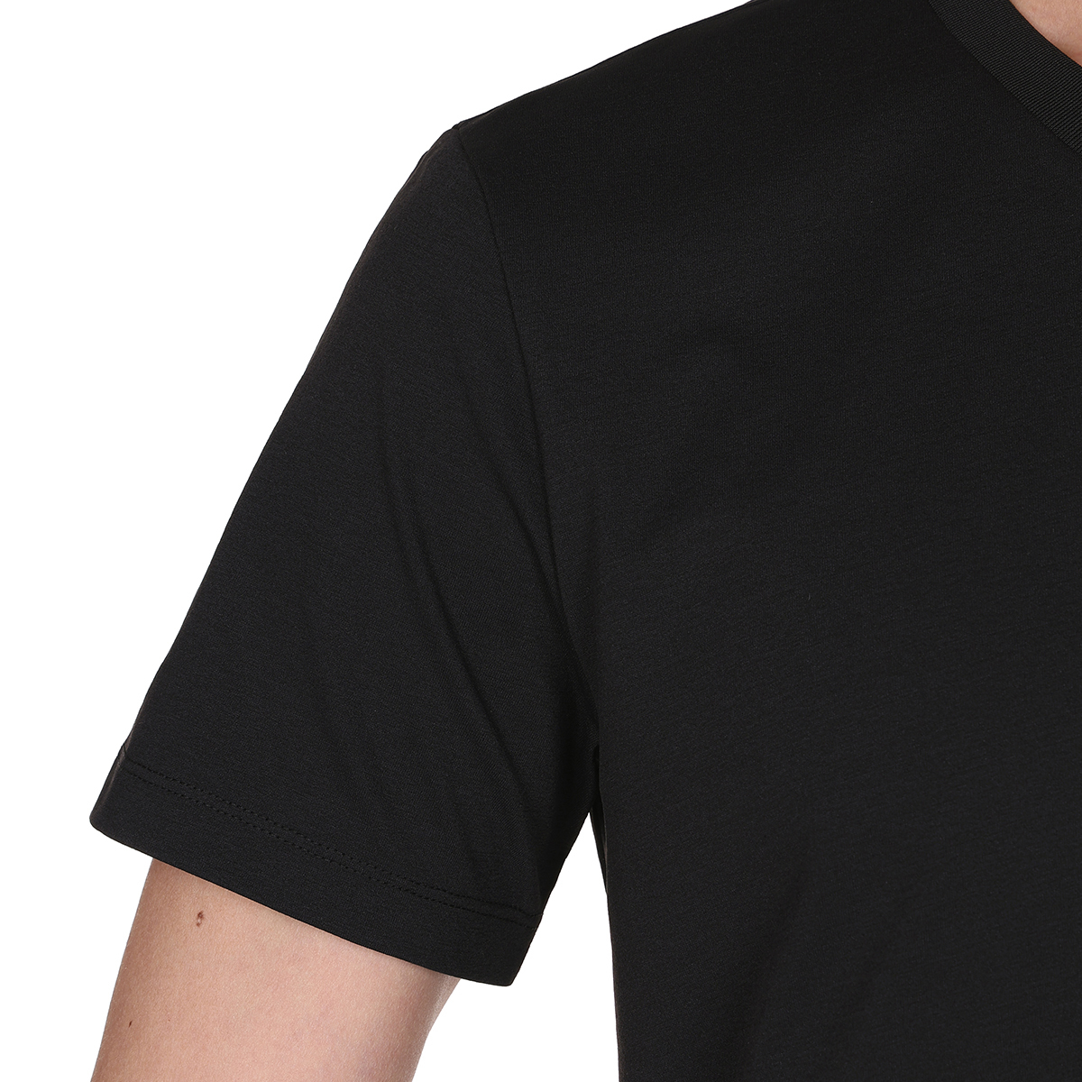 게스 남성 반소매 슬럽 브이넥 티셔츠 - 블랙