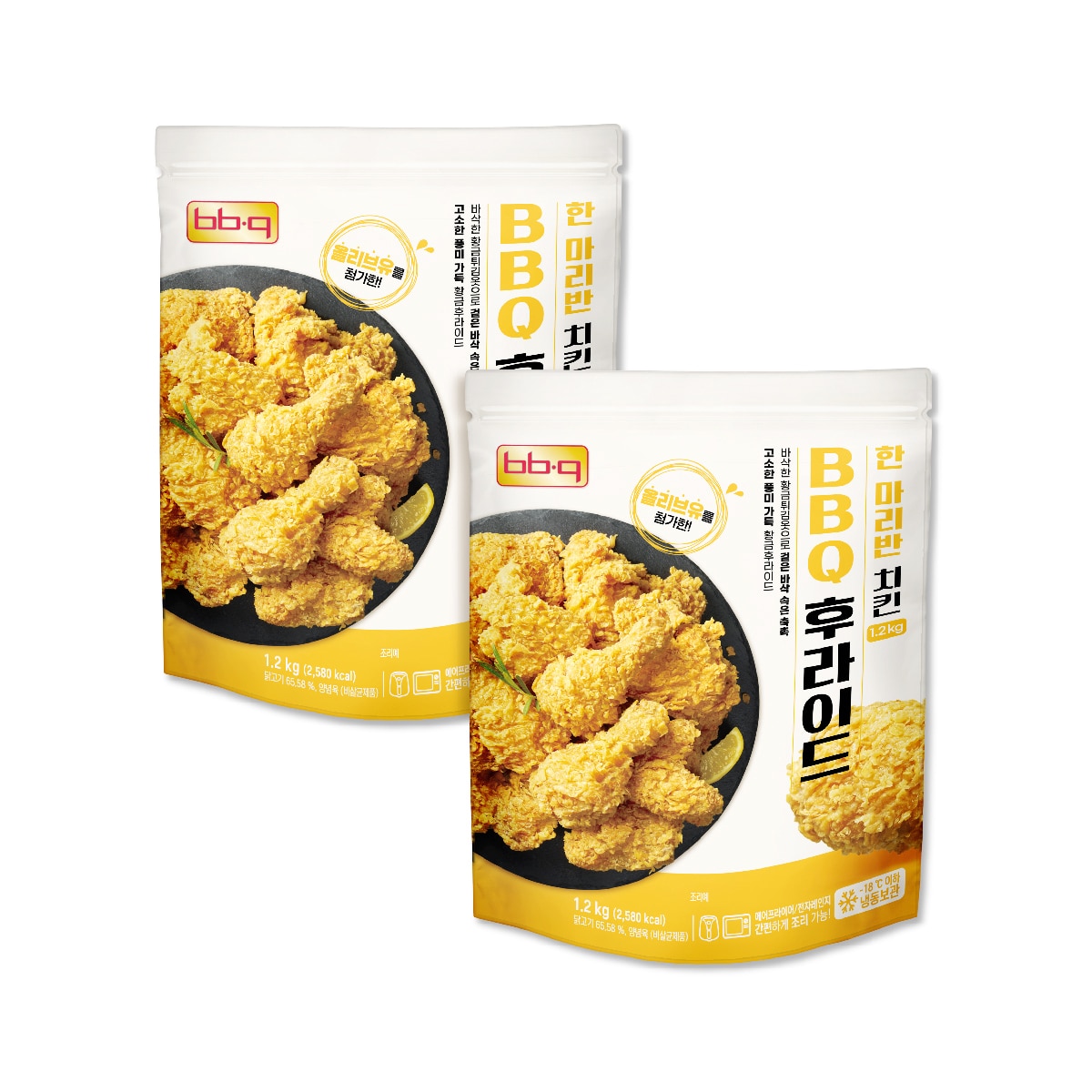 BBQ 후라이드한마리반 치킨 1.2kg x 2