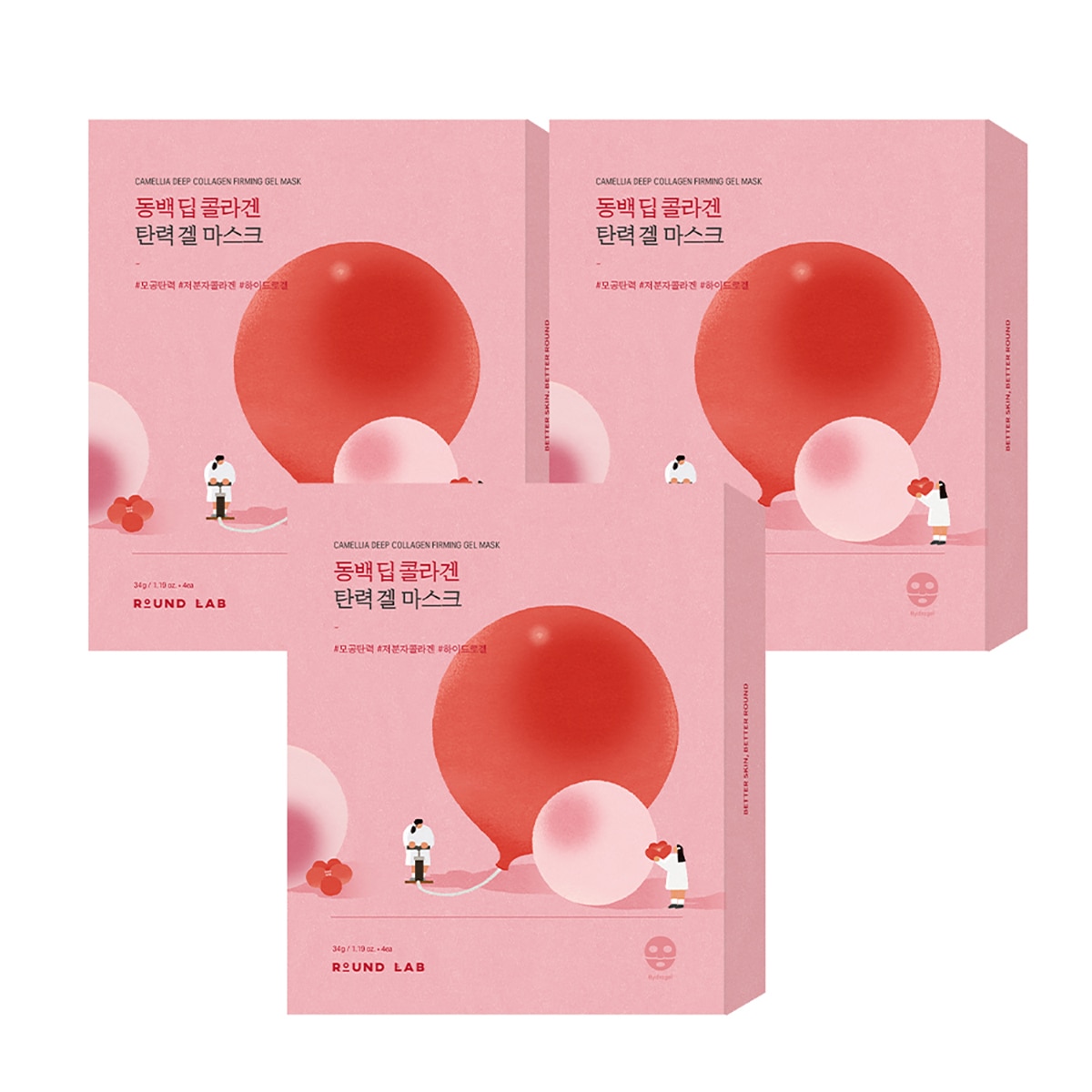 라운드랩 동백 딥 콜라겐 겔 마스크 4매 x 3