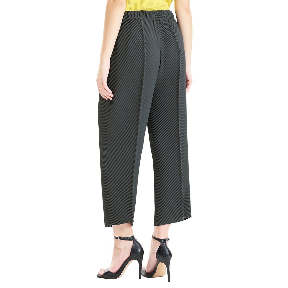 요이츠 여성 핀턱 플리츠 배기 팬츠 - 차콜, S/M