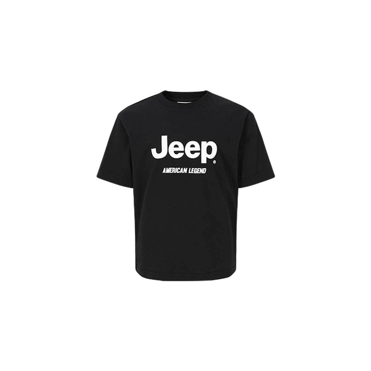 Jeep 키즈 반소매 로고 티셔츠 - 블랙