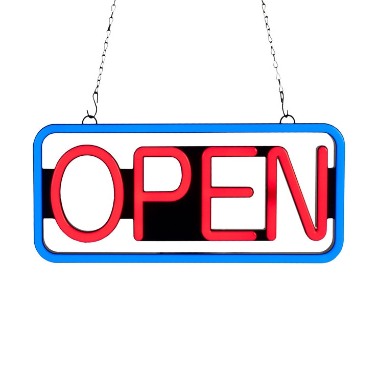 LED 네온 OPEN 사인보드 - 블루 LED 네온 OPEN 사인보드 - 블루