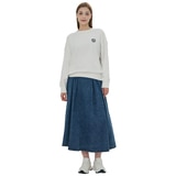 UCLA 여성 세미크롭 스웨트셔츠 - 화이트, L