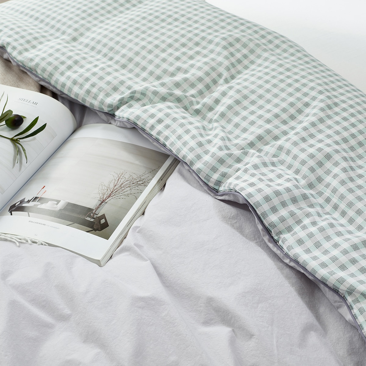 April At Home 모달 고밀도면 양면 차렵이불 - 싱글, 그리드(그레이) April At Home 모달 고밀도면 양면 차렵이불 - 싱글, 그리드(그레이)