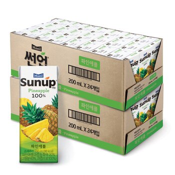 썬업 파인애플 주스 200ml x 24개 x 2박스 썬업 파인애플 주스 200ml x 24개 x 2박스