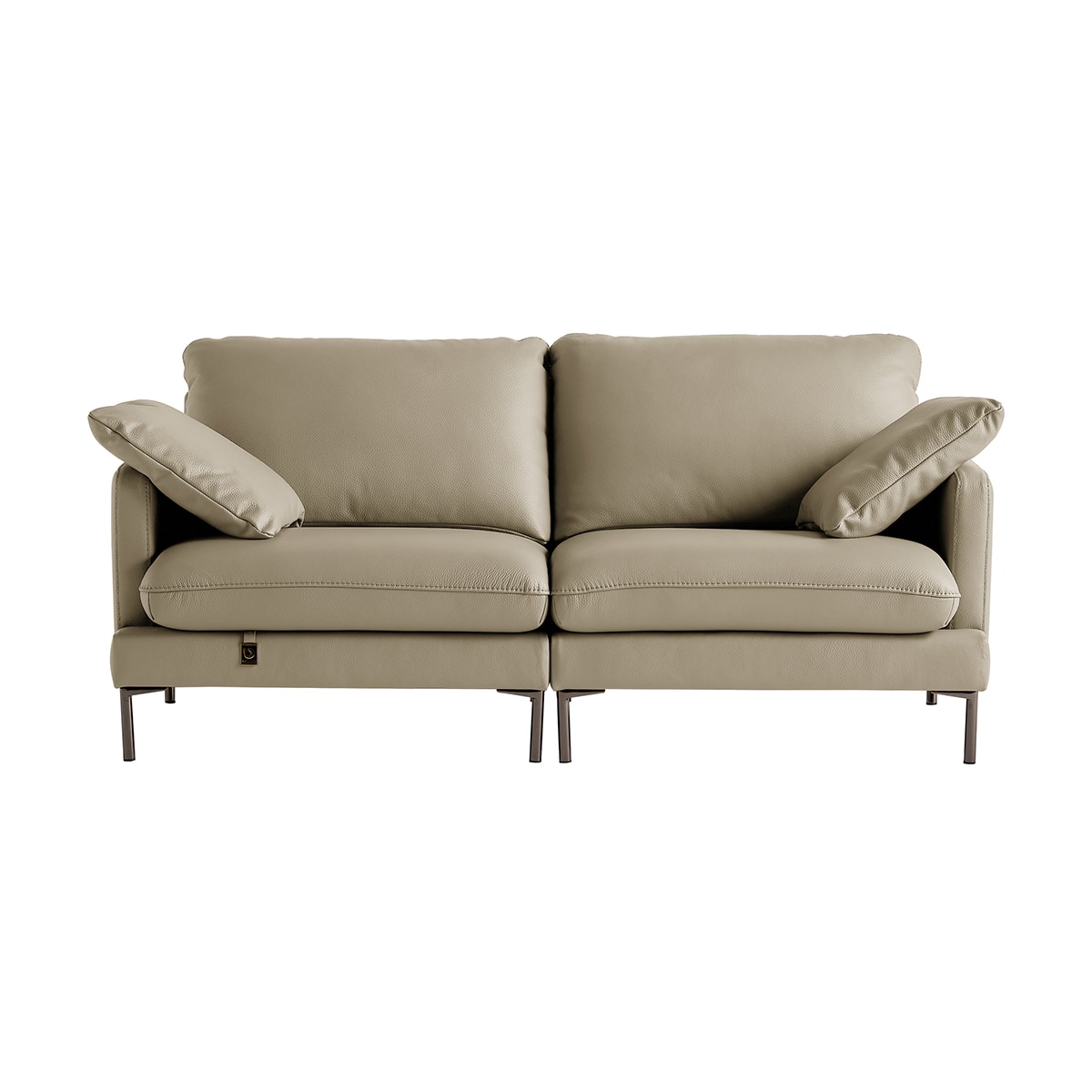 다우닝 코지 전체 천연가죽 소파 3인 - 뉴베이지