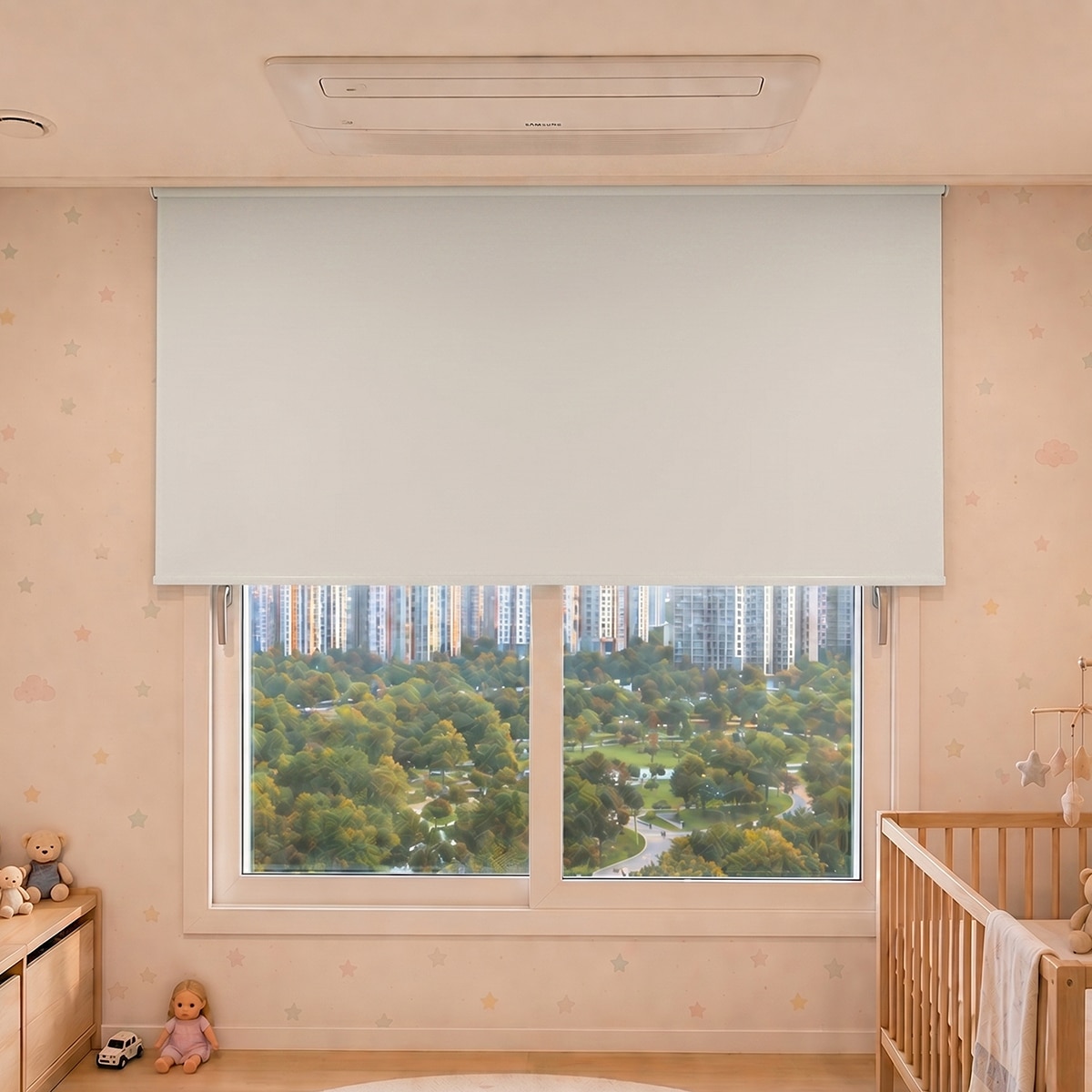 한샘 플랑 노아 암막 롤블라인드 150 x 230 cm - 화이트