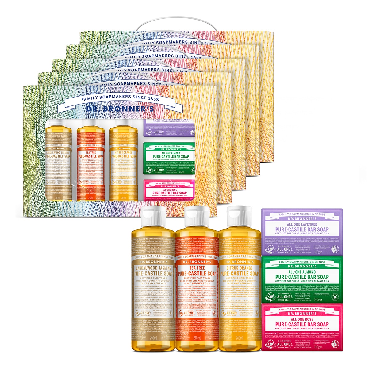 닥터브로너스 퓨어 캐스틸세트(캐스틸솝&바솝) X 5