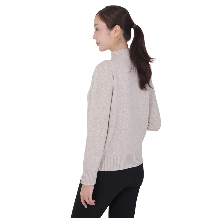 베네뜨 여성 립 블록 하이넥 울캐시미어 풀오버