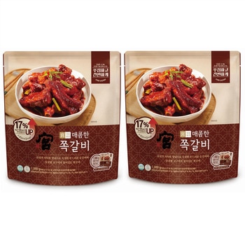 궁 매콤한 쪽갈비 800g x 2 + 떡 140g x 2 x 2팩