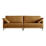 다우닝 코지 전체 천연가죽 소파 3.5인 - 머드브라운