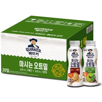 퀘이커 마시는 오트밀 50g x 20 - 그레인 & 그린티 퀘이커 마시는 오트밀 50g x 20 - 그레인 & 그린티