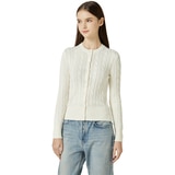 리디아 바인 여성 수피마코튼 케이블 가디건 - 아이보리, L