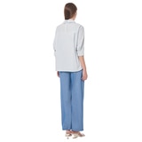 숲 여성 스트라이프 블라우스 - 라이트 블루