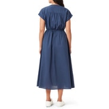 Scotch & Soda 여성 코튼 롱 원피스 - 네이비