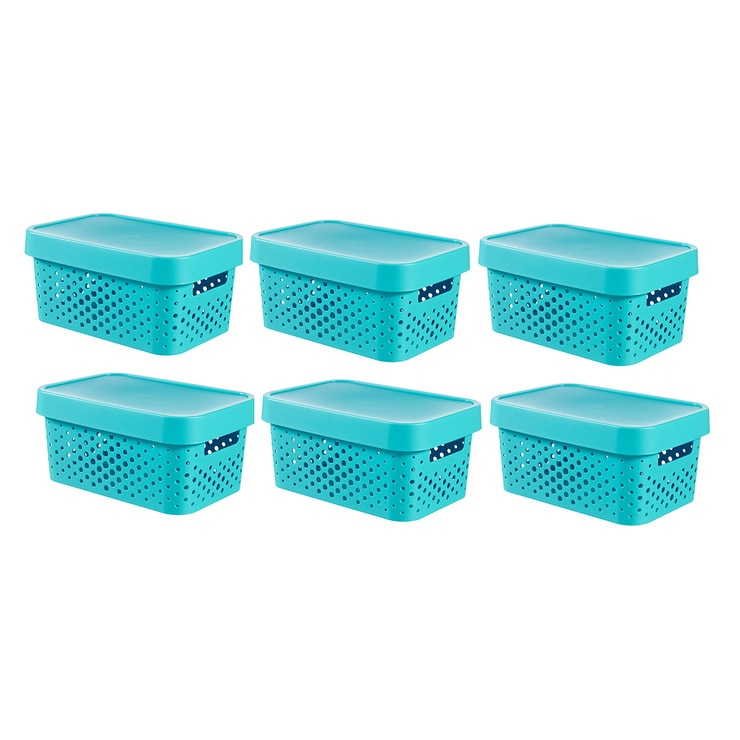 인피니티 수납용 박스 4.5L 6 Pack, 뚜껑 포함 - 블루 인피니티 수납용 박스 4.5L 6 Pack, 뚜껑 포함 - 블루