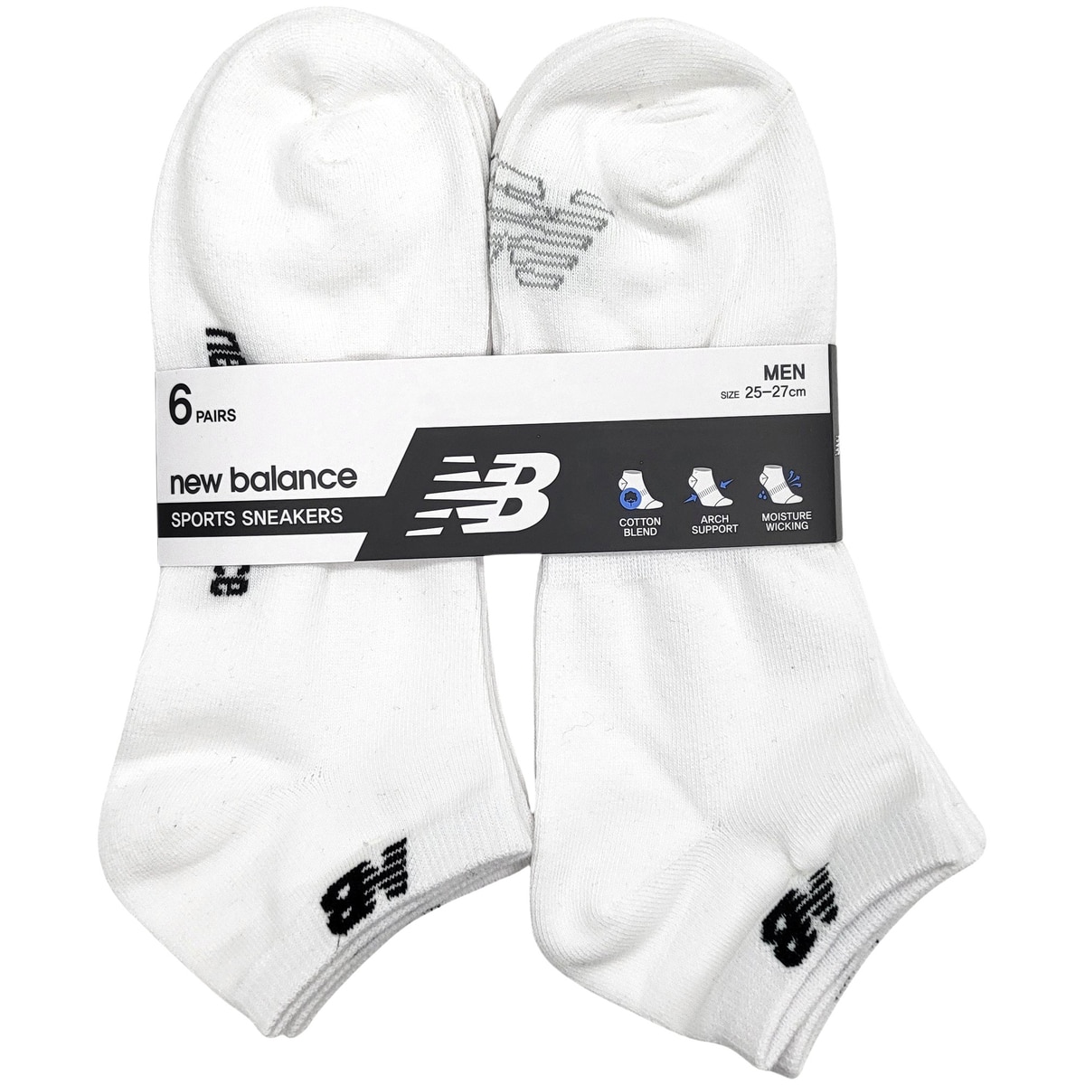 뉴발란스 남성스니커즈 양말 6족 - 화이트 뉴발란스 남성스니커즈 양말 6족 - 화이트