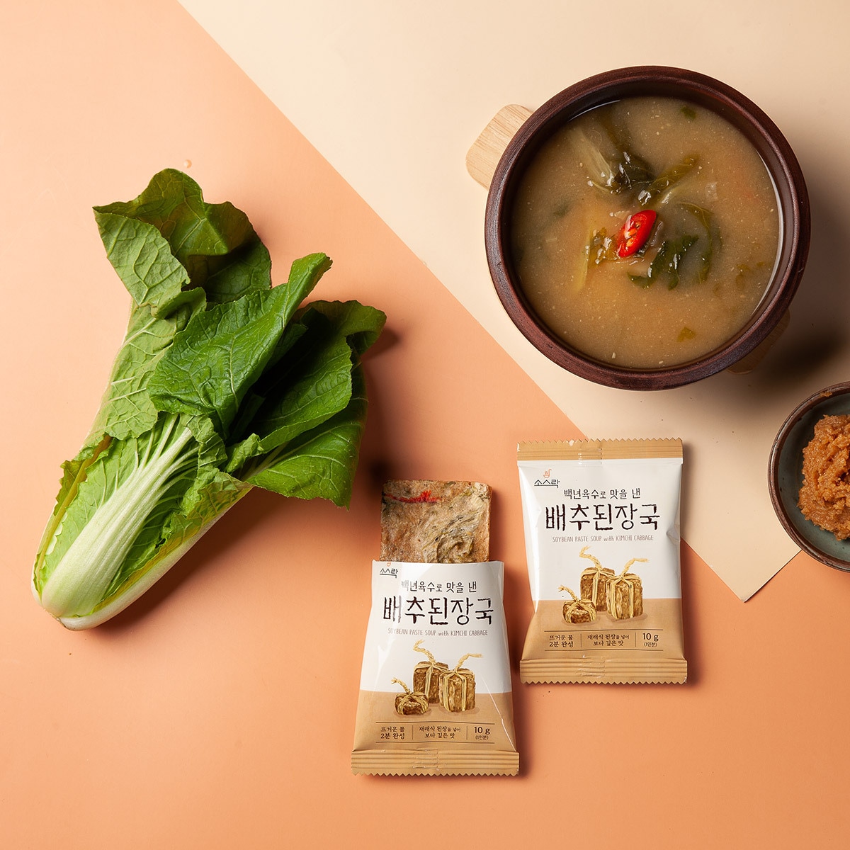 소스락 즉석국 10g x 24 - 백년육수로 맛을 낸 배추된장국