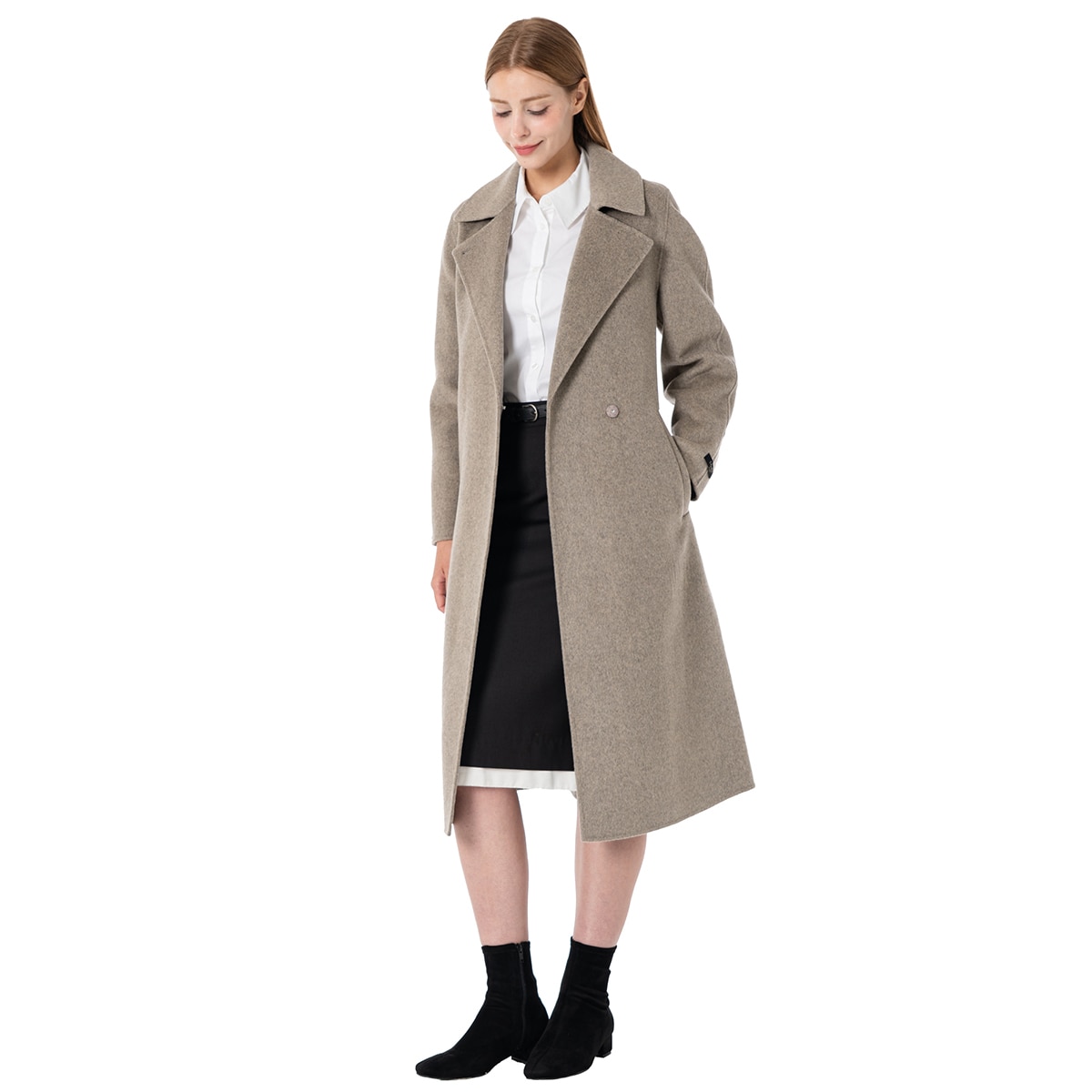 비지트 인 뉴욕 여성 울캐시미어 혼방 코트 - 베이지, M 비지트 인 뉴욕 여성 울캐시미어 혼방 코트 - 베이지, M