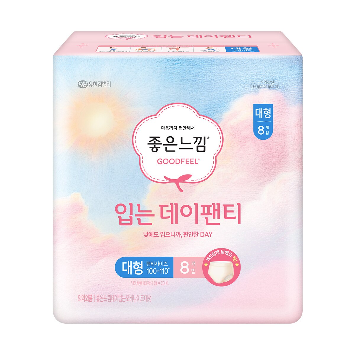 좋은느낌 입는데이팬티 중형 또는 대형 8개 x 4팩