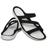 크록스 여성 스위프트 워터 샌들 - 블랙, W6(230mm)