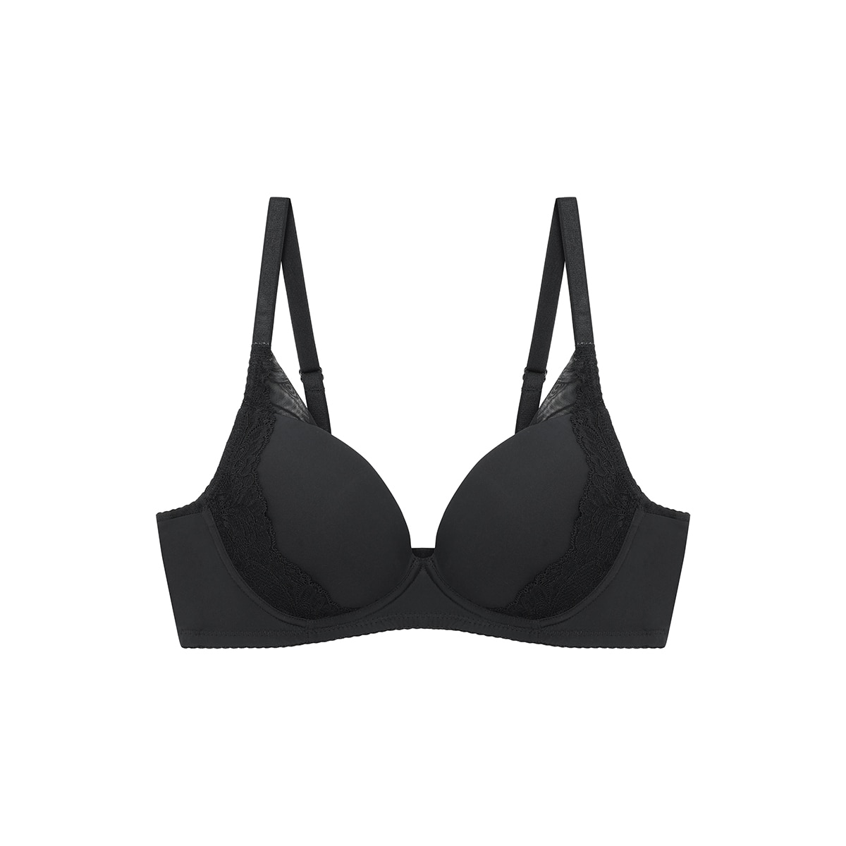 비너스 노와이어 메모리 브라 2매 - 블랙/라이트베이지, 80B