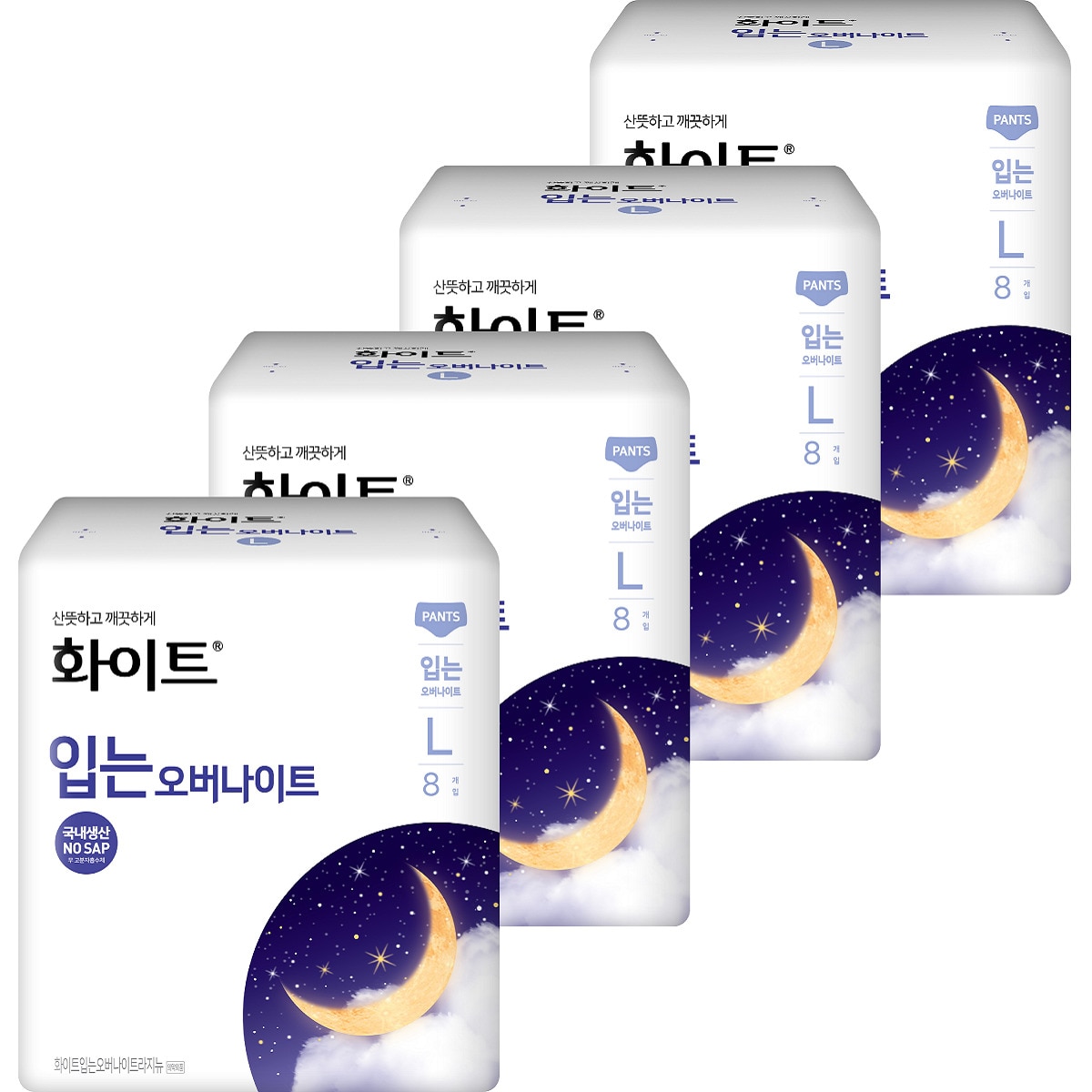 화이트 입는 오버나이트 8개 x 4팩 - 대형