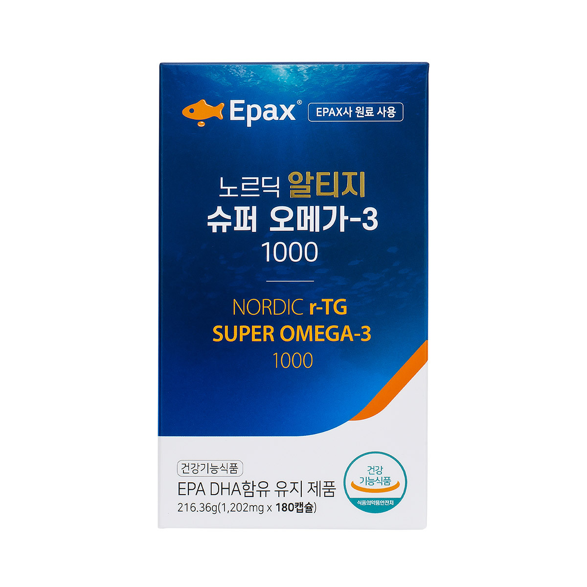 EPAX 노르딕 RTG 슈퍼 오메가3 ,1000/ 1,202mg x 180캡슐