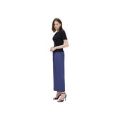 요이츠 여성 플리츠 와이드 바지 - 블루