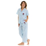 키스 해링 여성 코튼 파자마 세트 - 블루, L