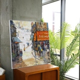 지클레 그림 액자 76x76cm - 파리 까페
