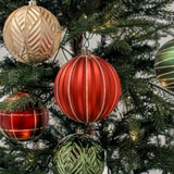 크리스마스 100mm 오너먼트 장식 18개 세트 - 레드/그린