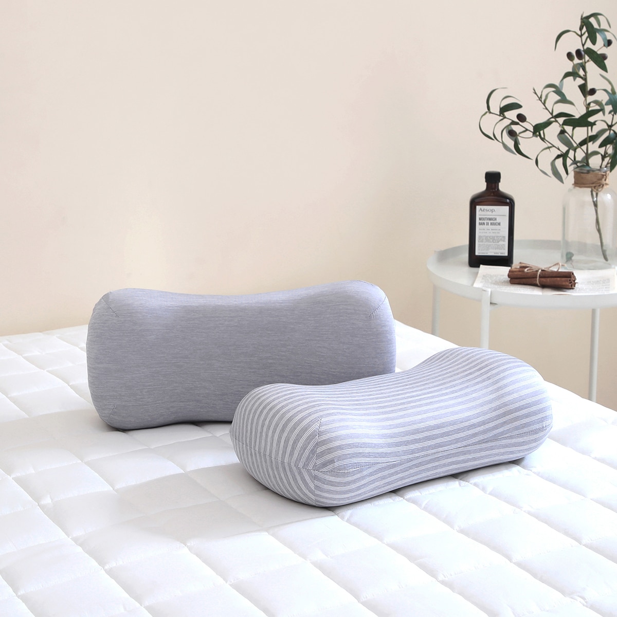 에이프릴앳홈 땅콩형 냉감 베개 2P - 그레이