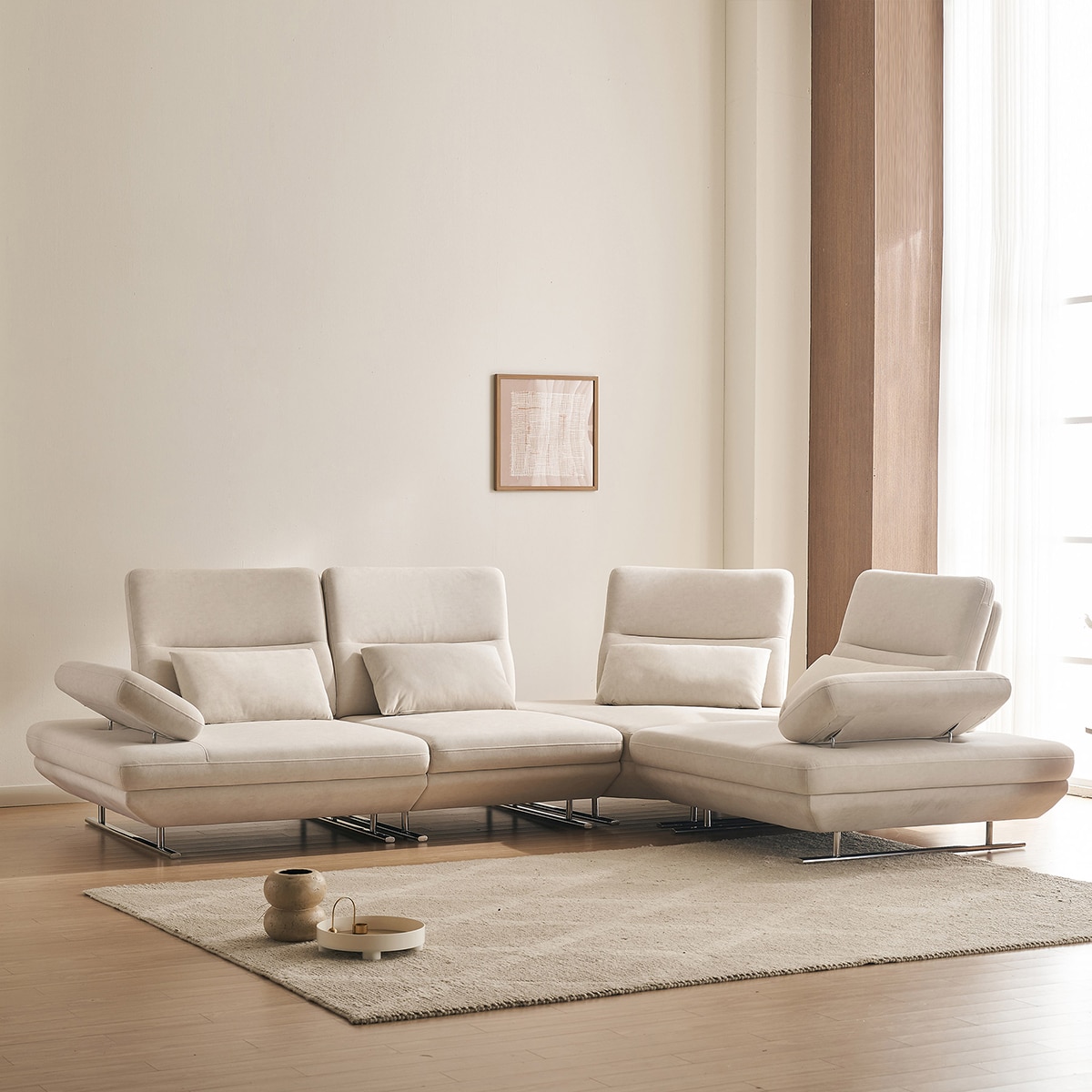 라클라우드 그랑블 스윙 기능성패브릭 4인 코너소파