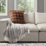 House & Home 인조 퍼 데코 쿠션 50x50cm - 브라운 House & Home 인조 퍼 데코 쿠션 50x50cm - 브라운