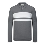 브렌우드 남성 긴소매 니트 폴로 - 그레이, XL