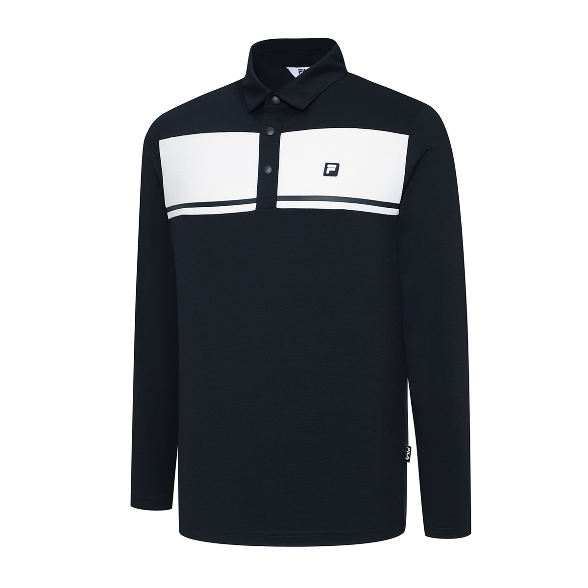 휠라 골프 남성 긴팔 폴로티 - 다크네이비