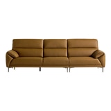 다우닝 데이지 전체 천연가죽 소파 4인 - 머드브라운