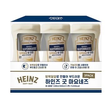 HEINZ 굿마요네즈 500ml x 3 HEINZ 굿마요네즈 500ml x 3