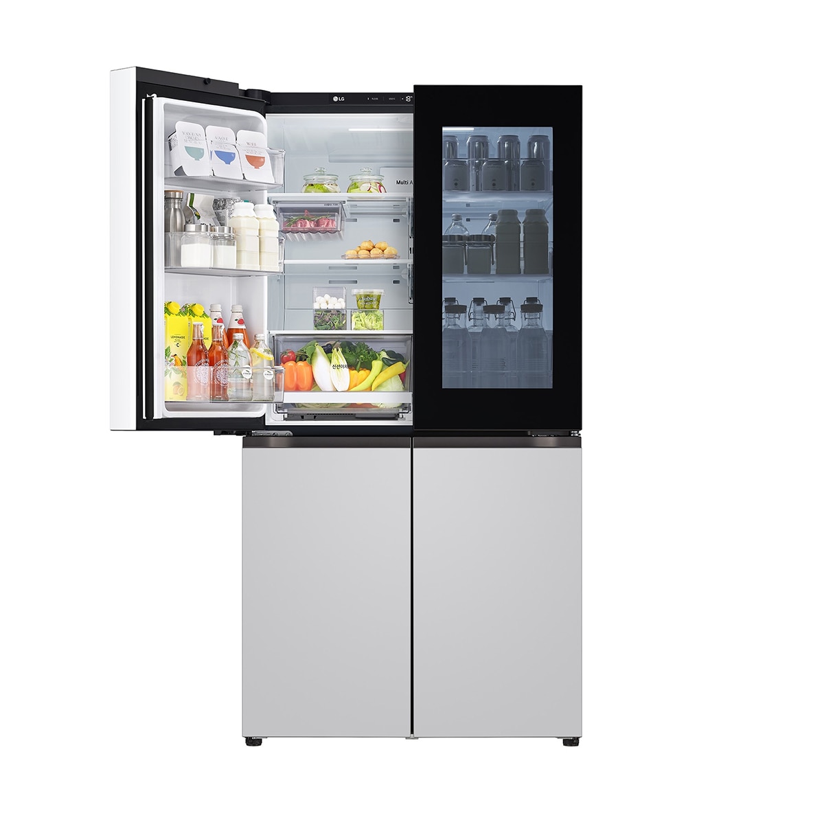 LG 오브제 노크온 냉장고 870L,메탈크림화이트&그레이