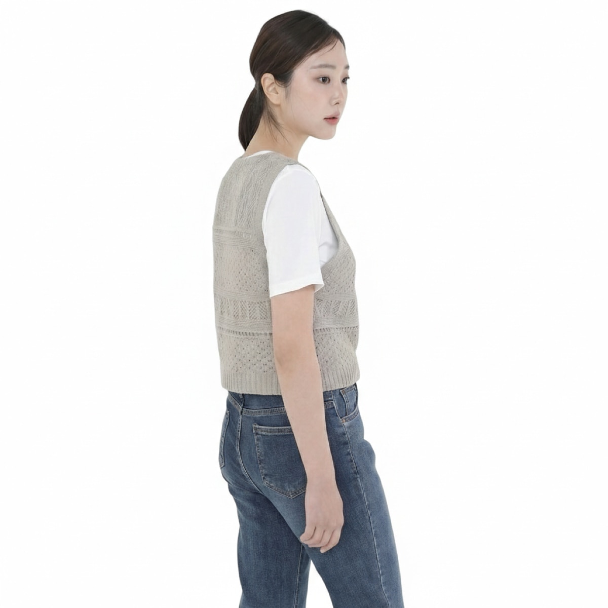 베네뜨 여성 크로셰 니트 베스트