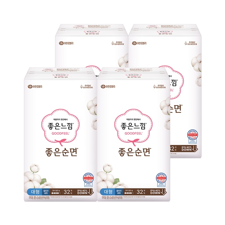 Good Feel Cotton Slim Wing Large 32ct x 4pk 666225